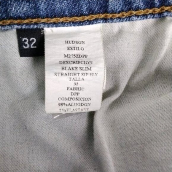 Hudson Blake Slim Distressed Men's Jeans Blue Size 32 - Picture 6 of 7